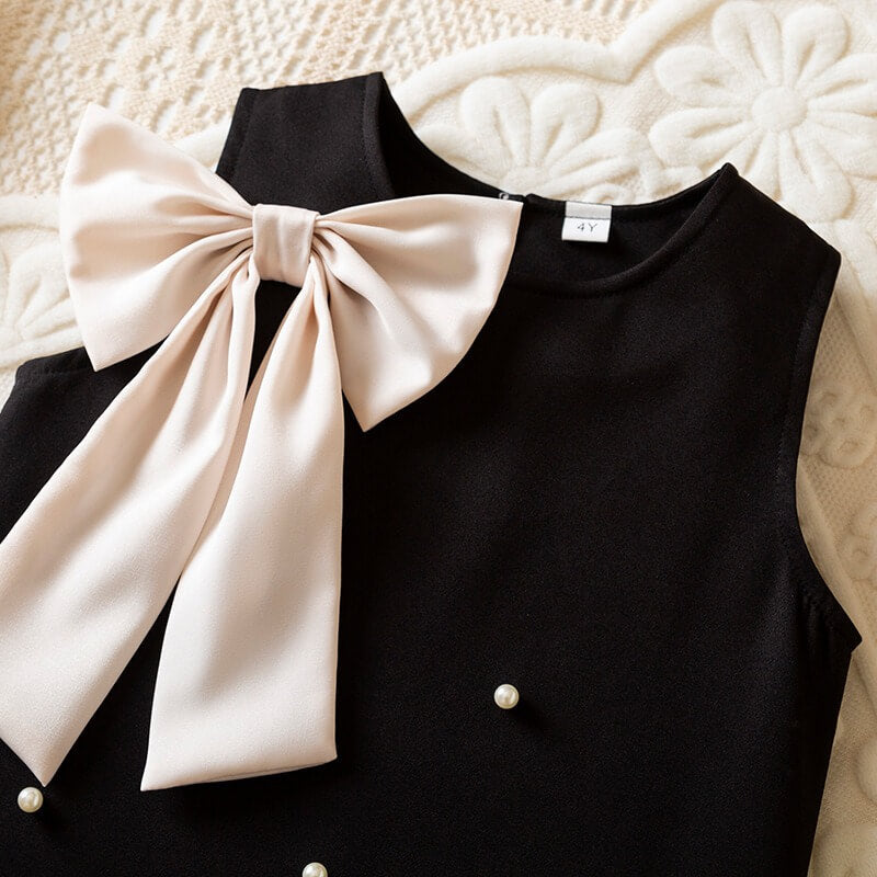 Bella Bow Charm Dress - Black