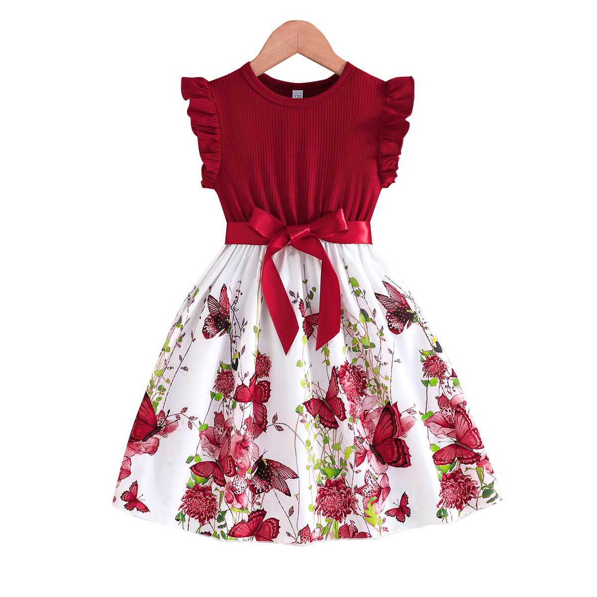 Moonpie Butterfly Summer Dress - Maroon