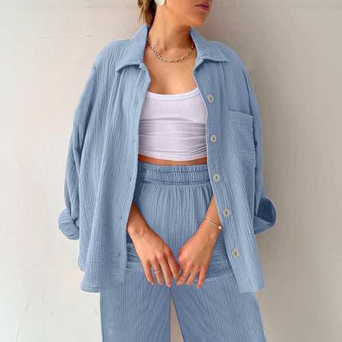 Aurum Series Plus Size Co-ords - Sky Blue